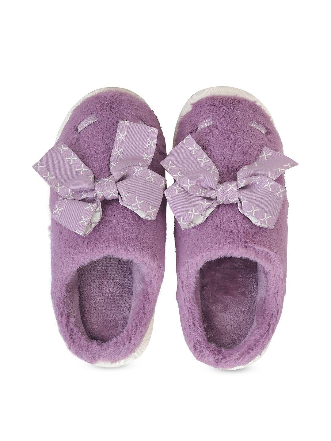 cassiey women fur bow knotted room slippers