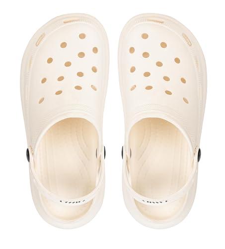 cassiey women lightweight and comfortable slingback clogs sandals, outdoor eva clogs- white