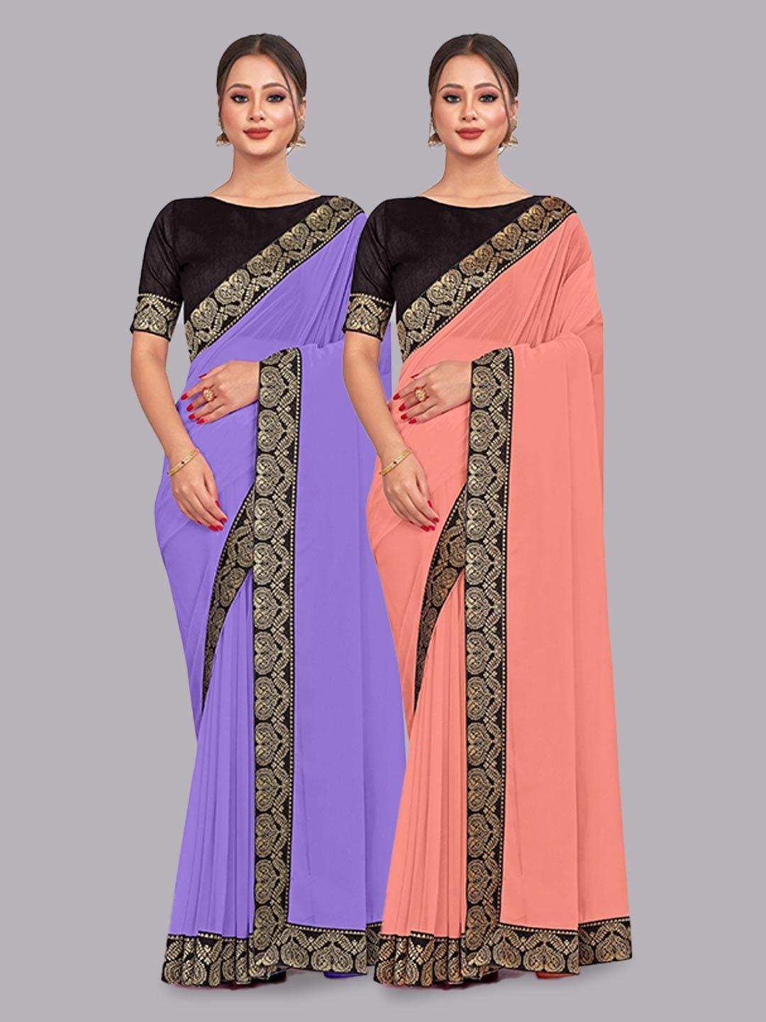 castillofab selection of 2 pure georgette saree