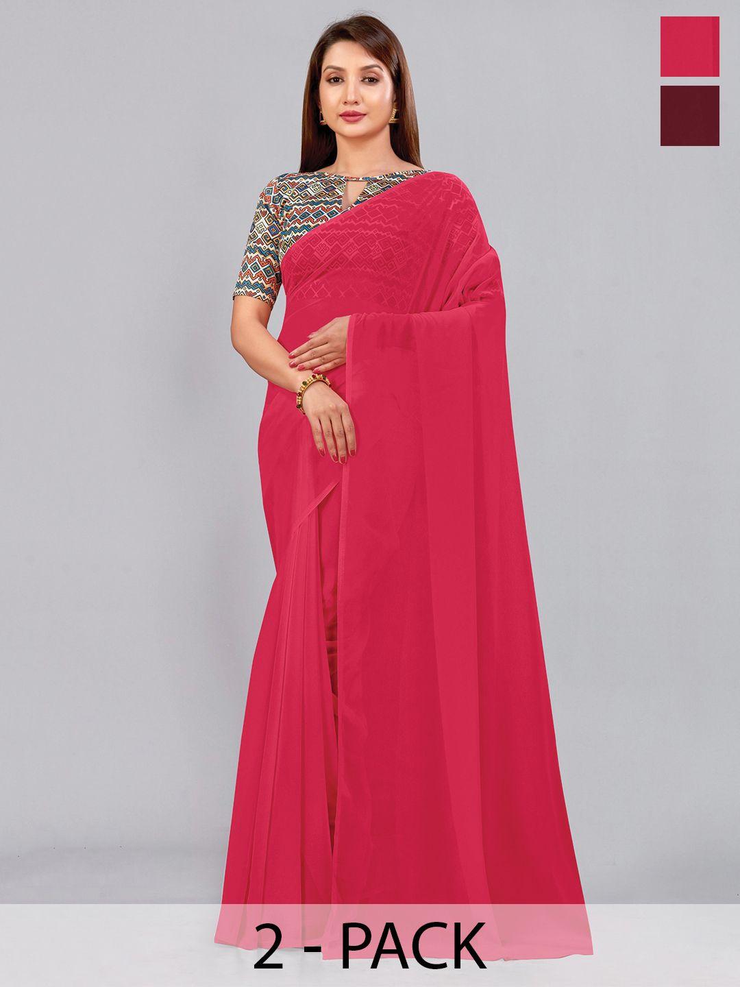 castillofab selection of 2 pure georgette saree