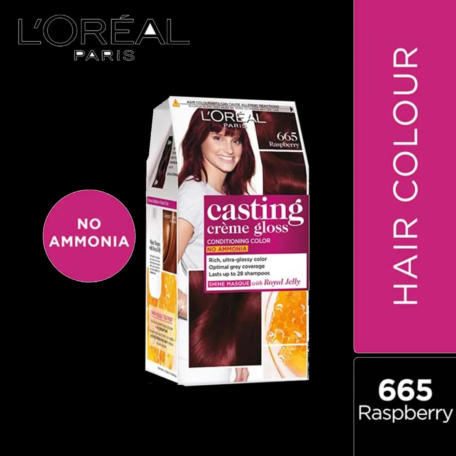 casting crème gloss hair color, 665 raspberry, 87.5g+72ml