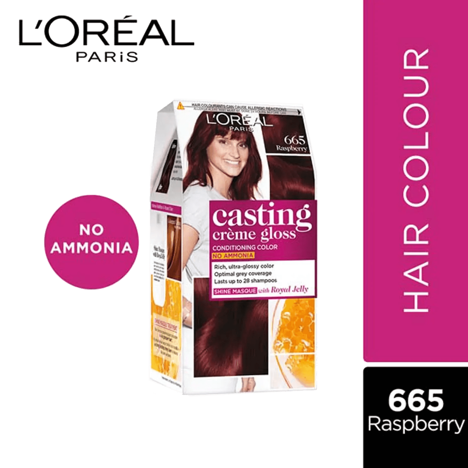 casting crème gloss hair color, 665 raspberry, 87.5g+72ml