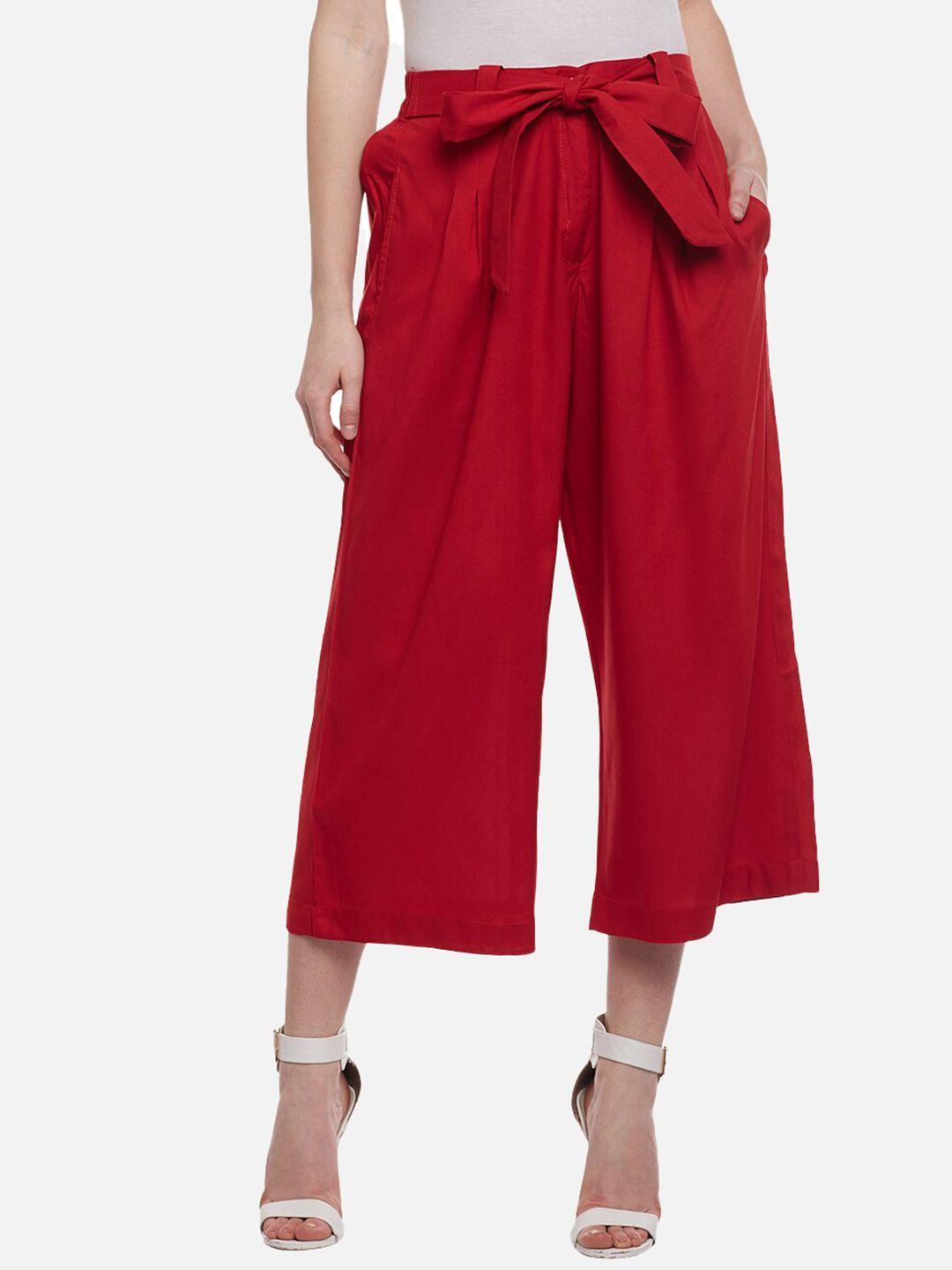 castle lifestyle women maroon culottes trousers