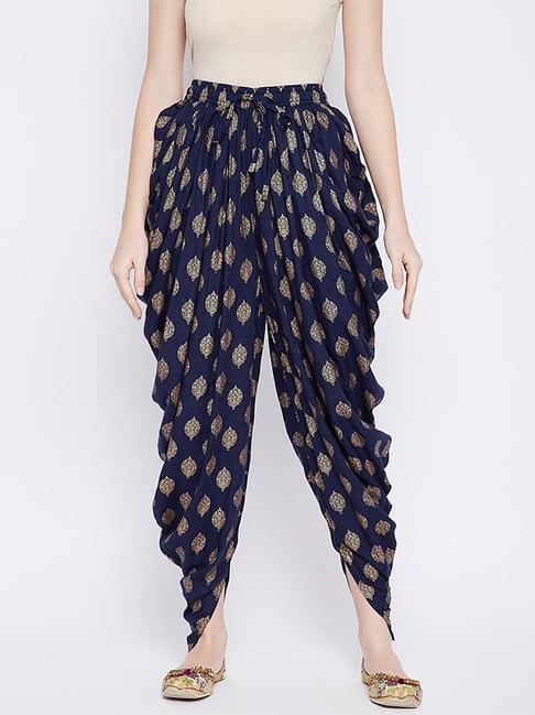 castle navy printed dhoti pants