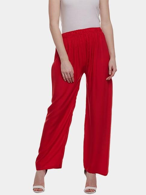 castle red straight fit palazzos