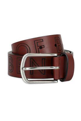 castor leather men's casual single side belt - wine