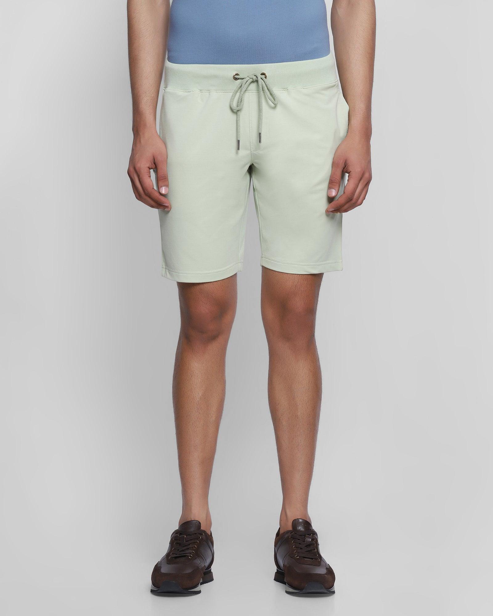casual sea green solid shorts - eve