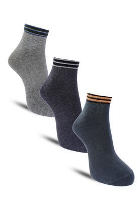 casual ankle length cotton socks for men's - pack of 3 - multi