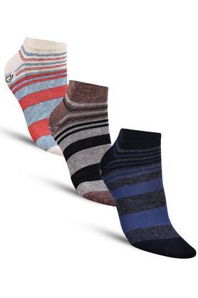 casual ankle length cotton socks for men's - pack of 3 - multi