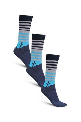 casual full length cotton socks for men's - pack of 3 - multi