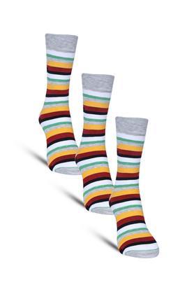 casual full length cotton socks for men's - pack of 3 - multi