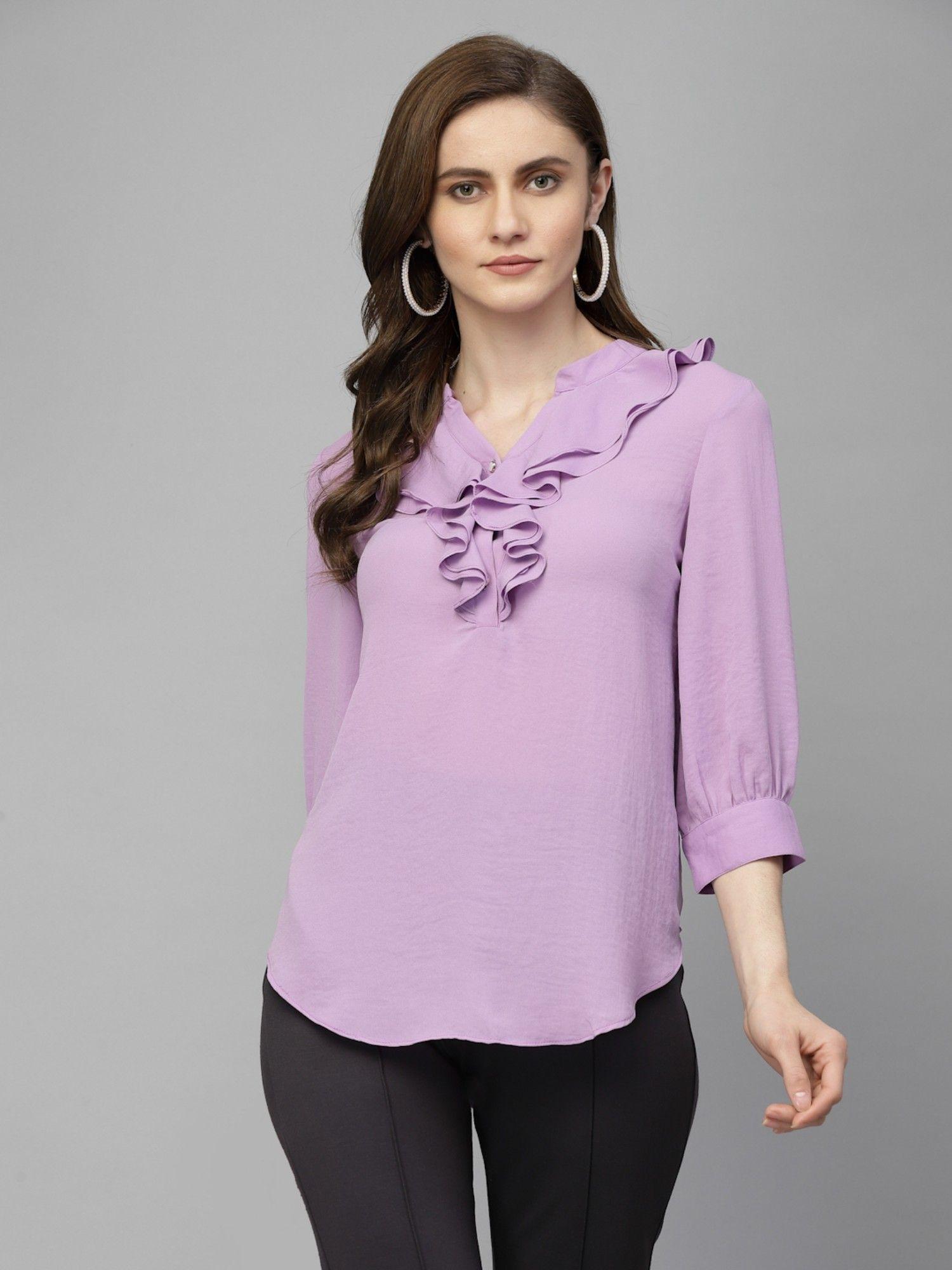 casual lilac georgette top for women