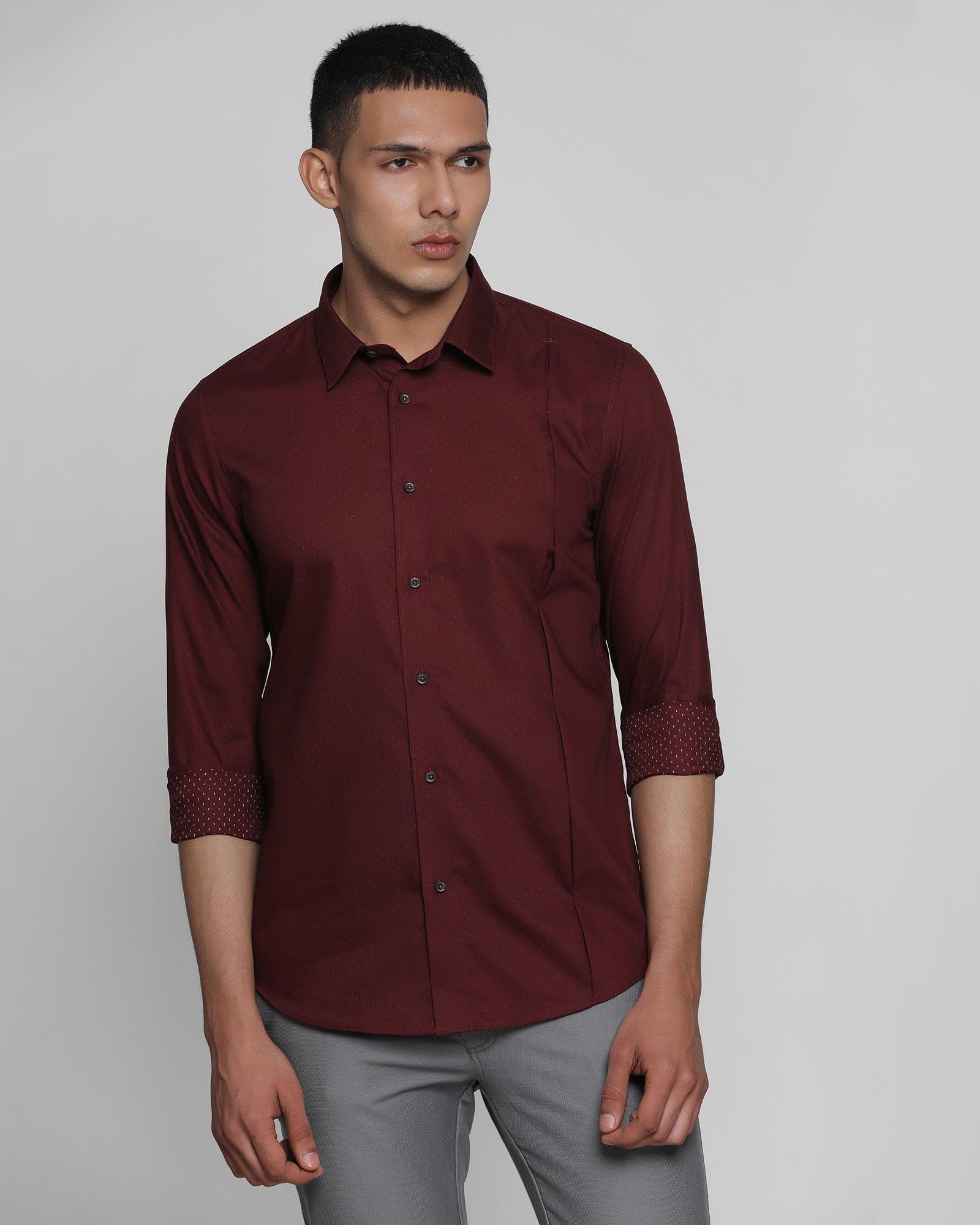 casual plum textured shirt - jameson