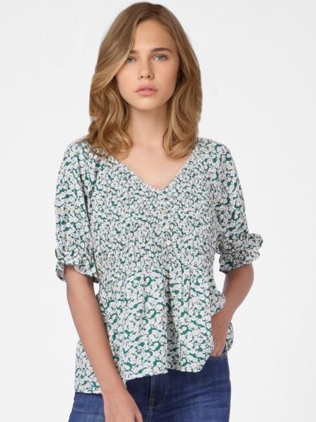 casual regular sleeves printed women green top