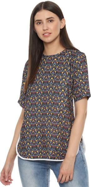 casual regular sleeves printed women multicolor top