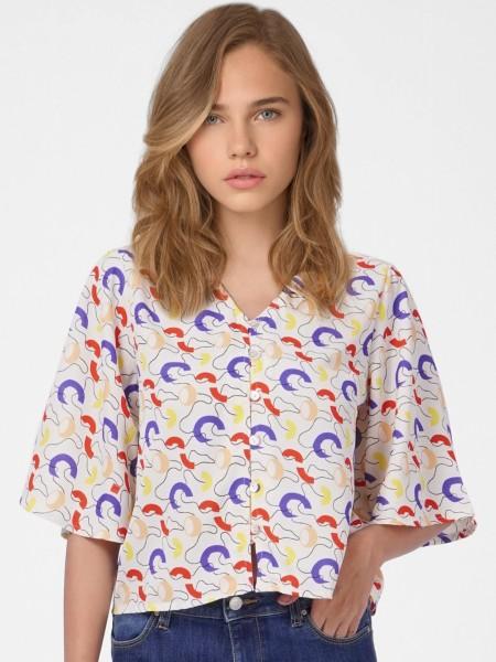 casual regular sleeves printed women multicolor top