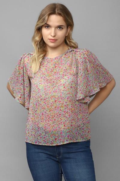 casual regular sleeves printed women multicolor top