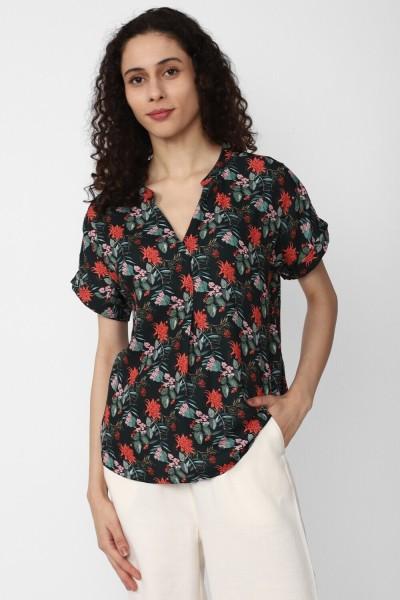 casual regular sleeves printed women multicolor top