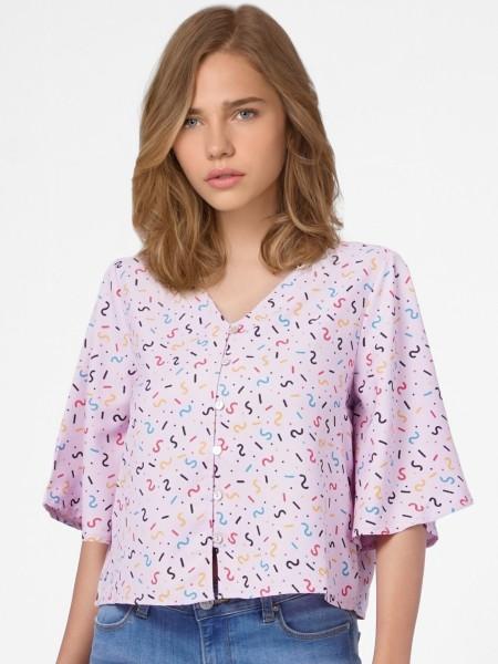 casual regular sleeves printed women pink top