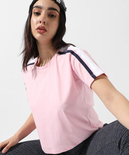 casual regular sleeves printed women pink top