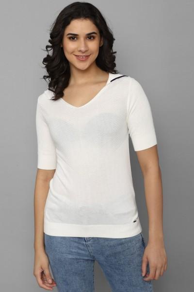 casual regular sleeves self design women white top