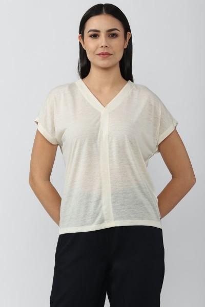 casual regular sleeves solid women beige top