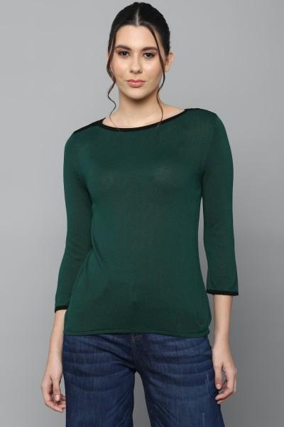 casual regular sleeves solid women green top