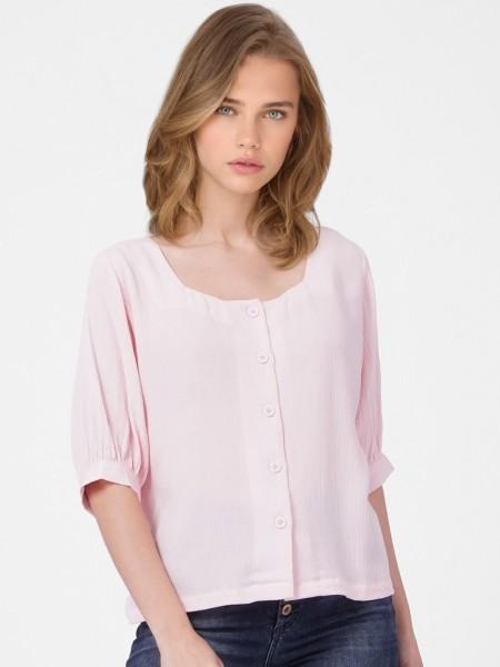 casual regular sleeves solid women pink top