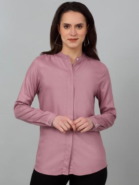 casual regular sleeves solid women pink top