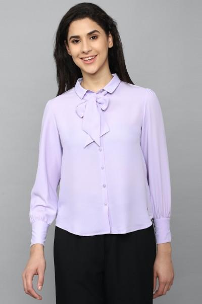 casual regular sleeves solid women purple top