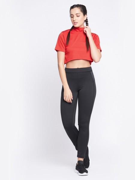 casual regular sleeves solid women red top