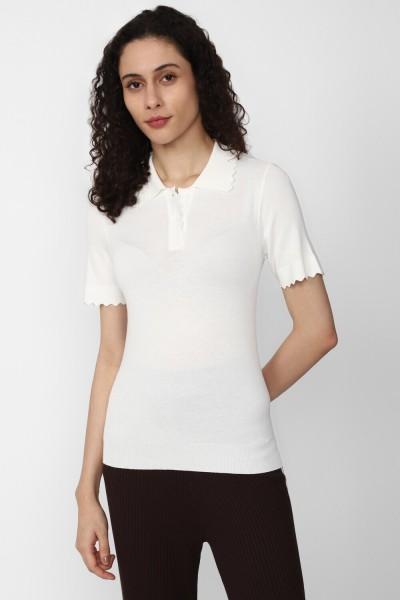 casual regular sleeves solid women white top