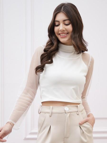 casual regular sleeves solid women white top