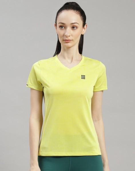 casual regular sleeves solid women yellow top