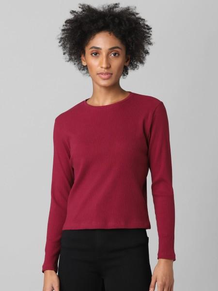 casual regular sleeves striped women maroon top