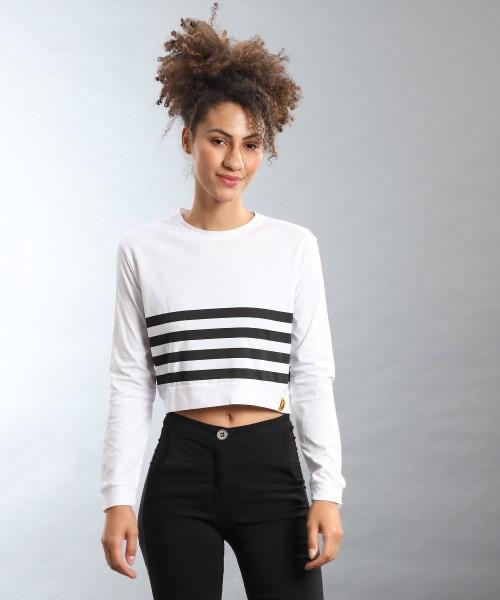 casual regular sleeves striped women white top