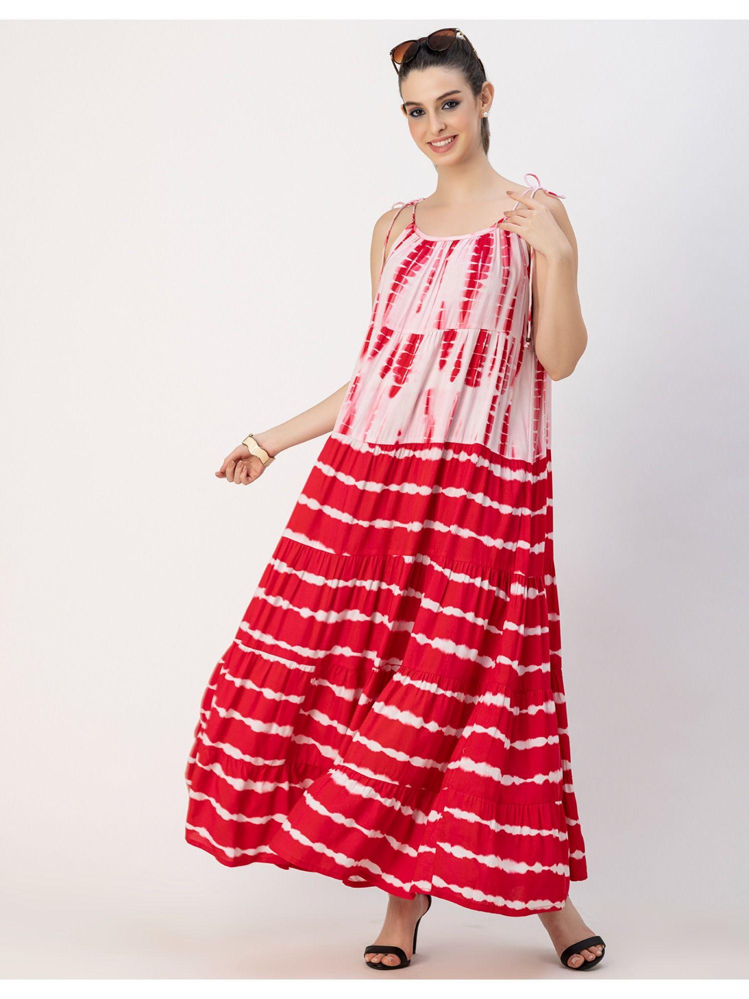 casual shoulder strap tiered maxi dress