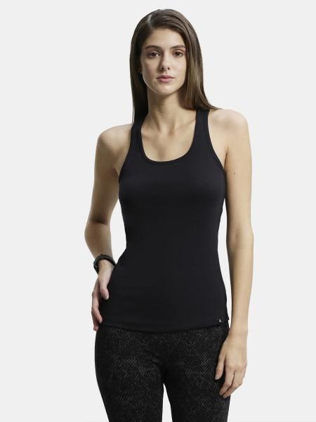 casual sleeveless solid women black top