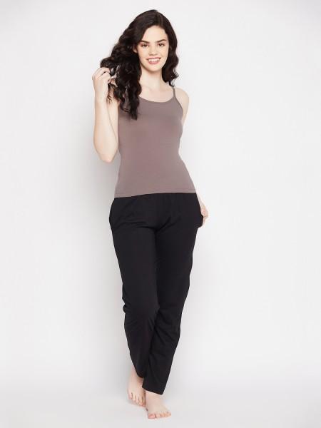 casual sleeveless solid women brown top