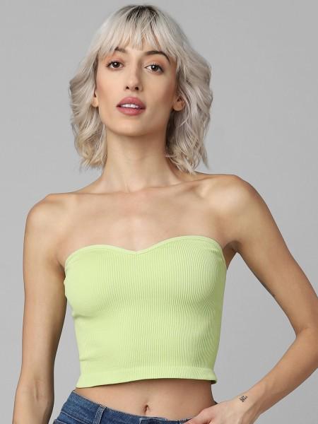 casual sleeveless solid women green top