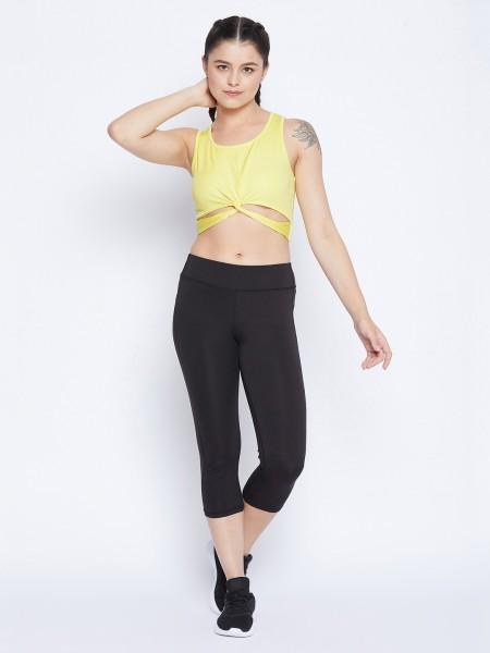 casual sleeveless solid women yellow top