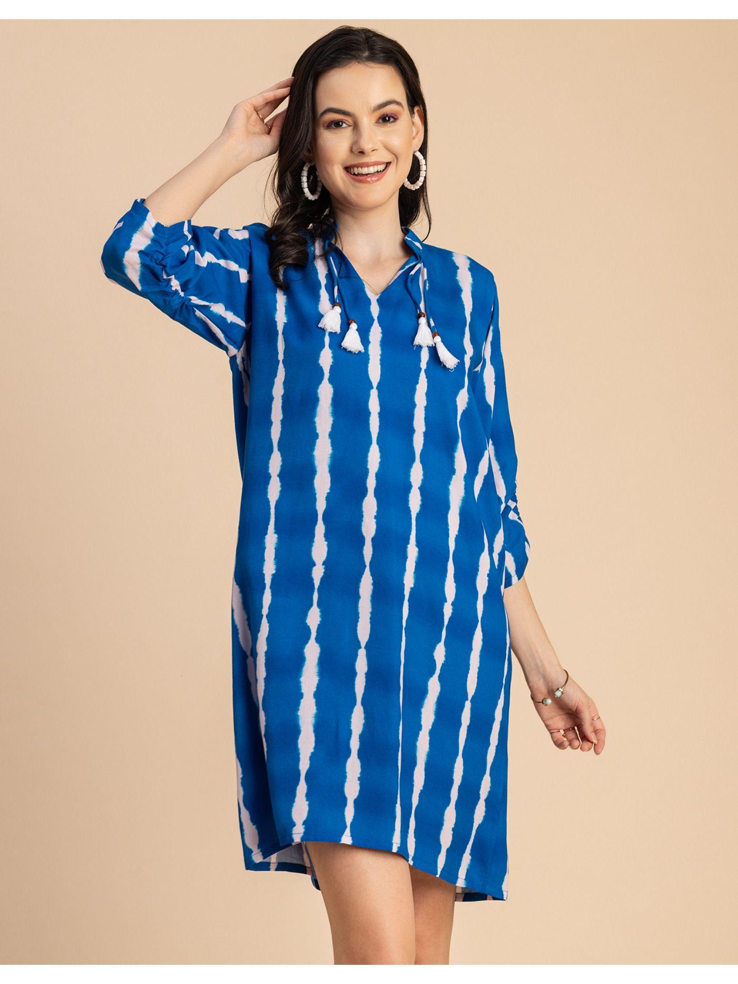 casual three fourth sleeves mini dress