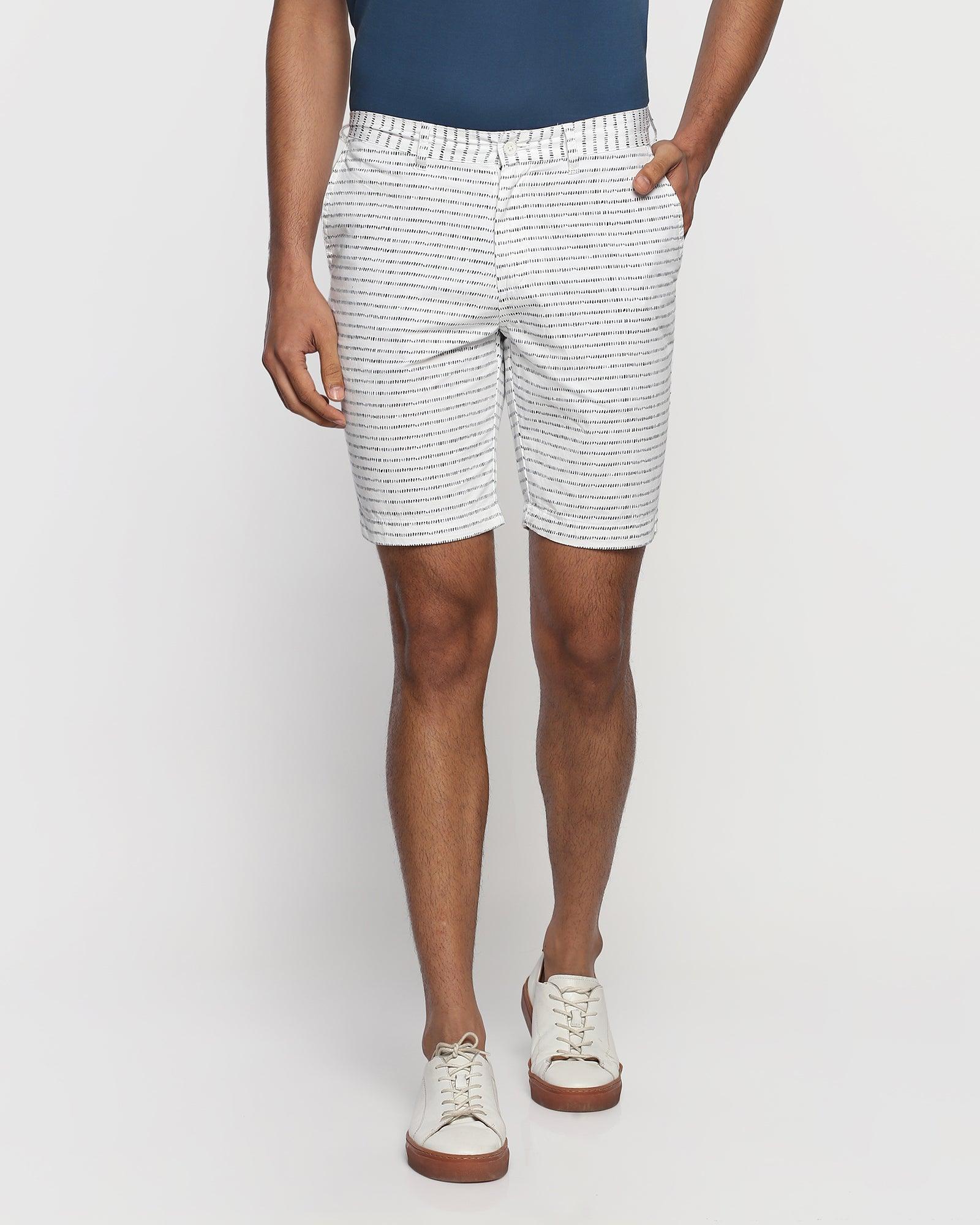 casual white printed shorts - nate