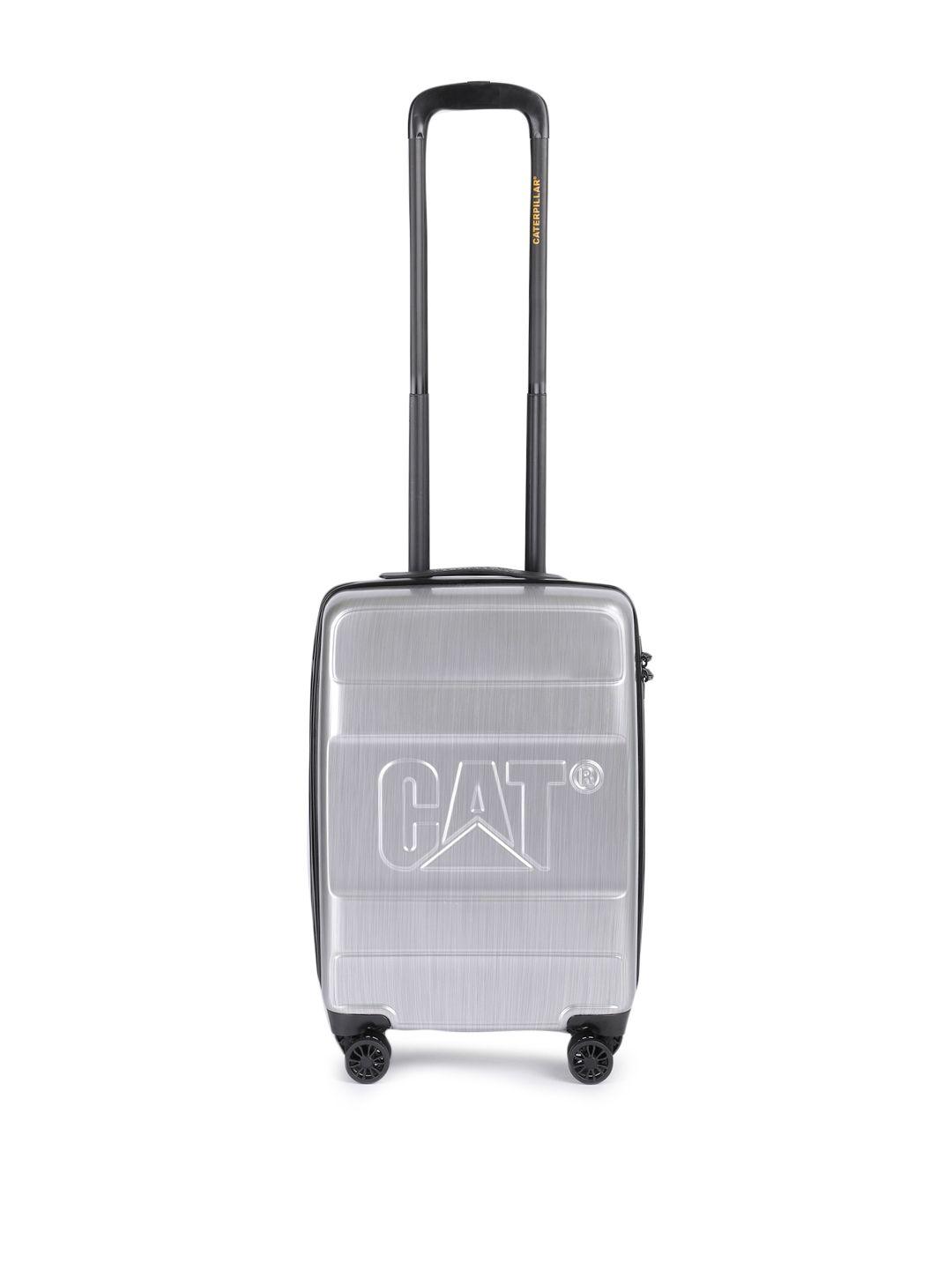 cat brand logo detail 360 degree rotation hard cabin-sized trolley bag 34 l