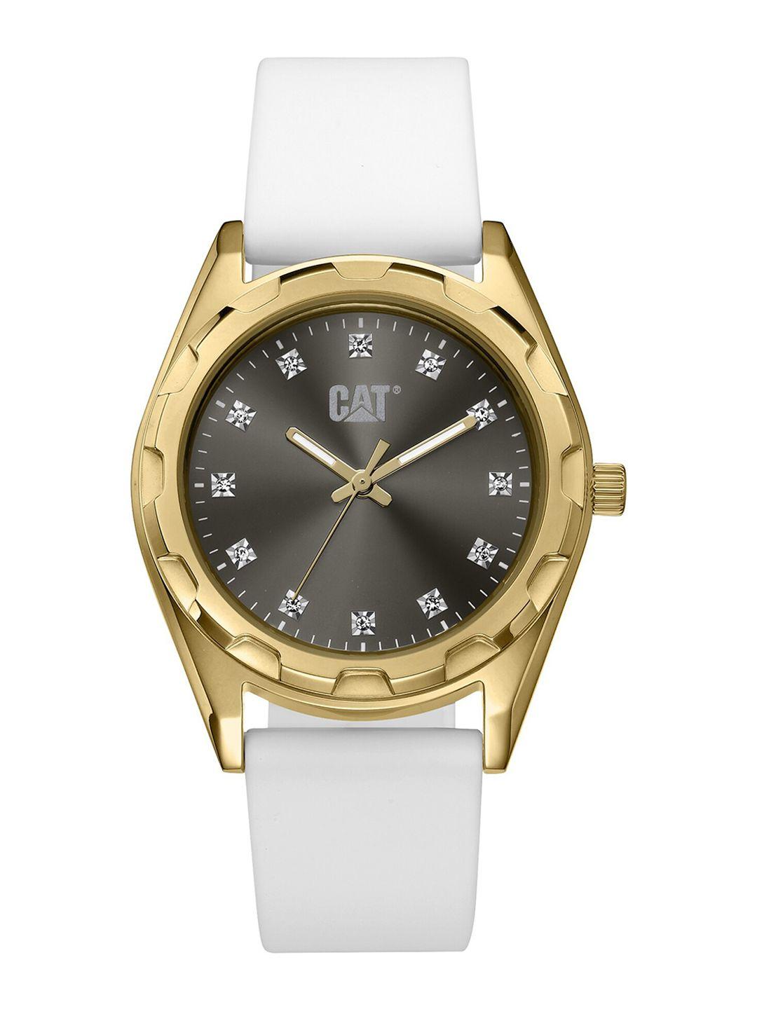 cat california lady women brass embellished dial & straps analogue watch al.380.20.555