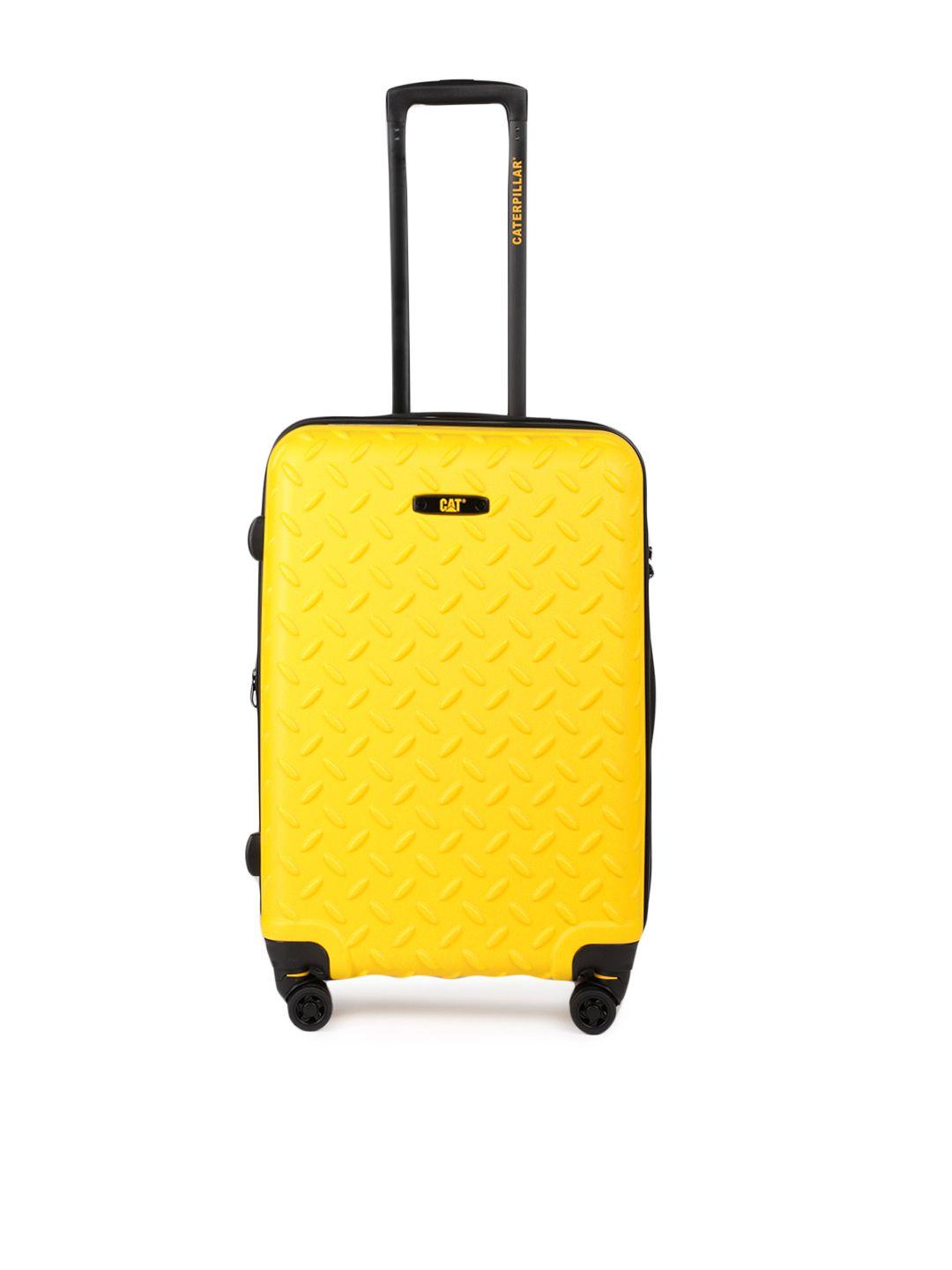 cat industrial plate textured abs sulphur medium-sized trolley bag- 59 l