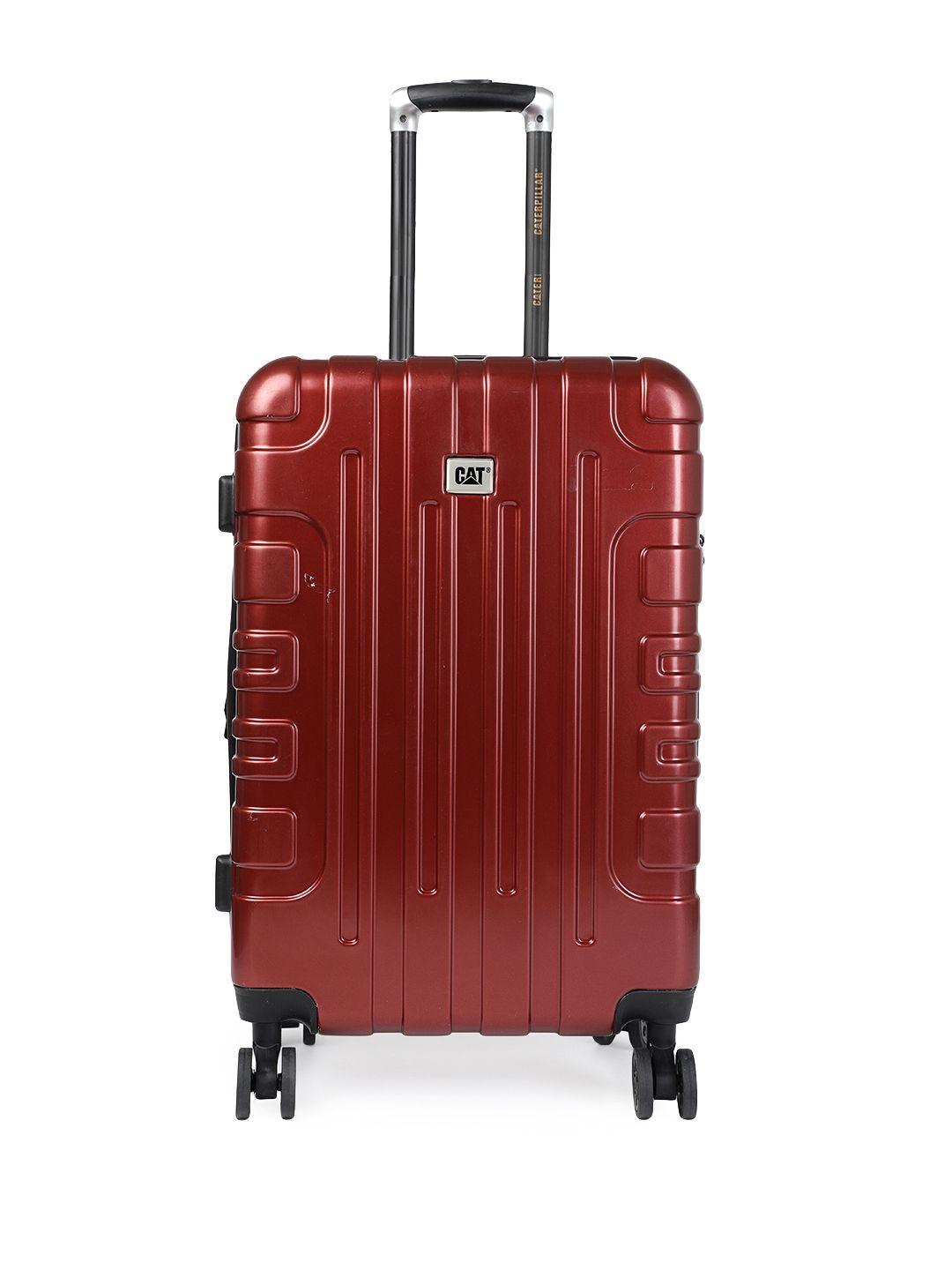 cat maroon textured cityscape 20" cabin trolley suitcase