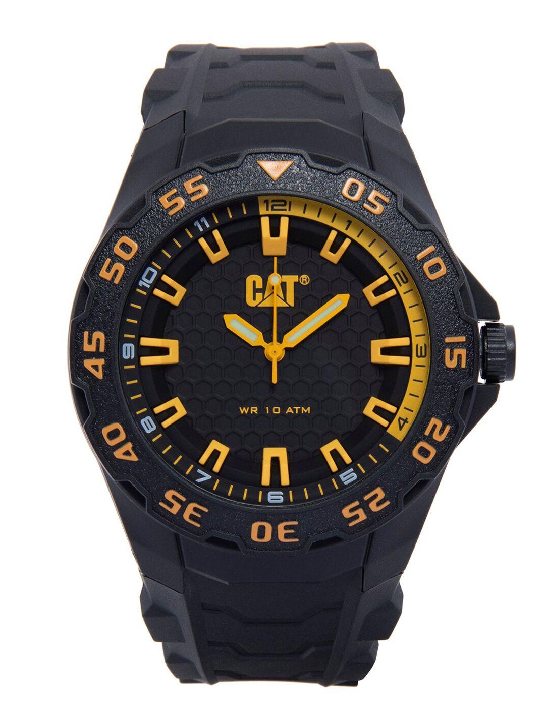 cat men black analogue watch lh.110.21.127