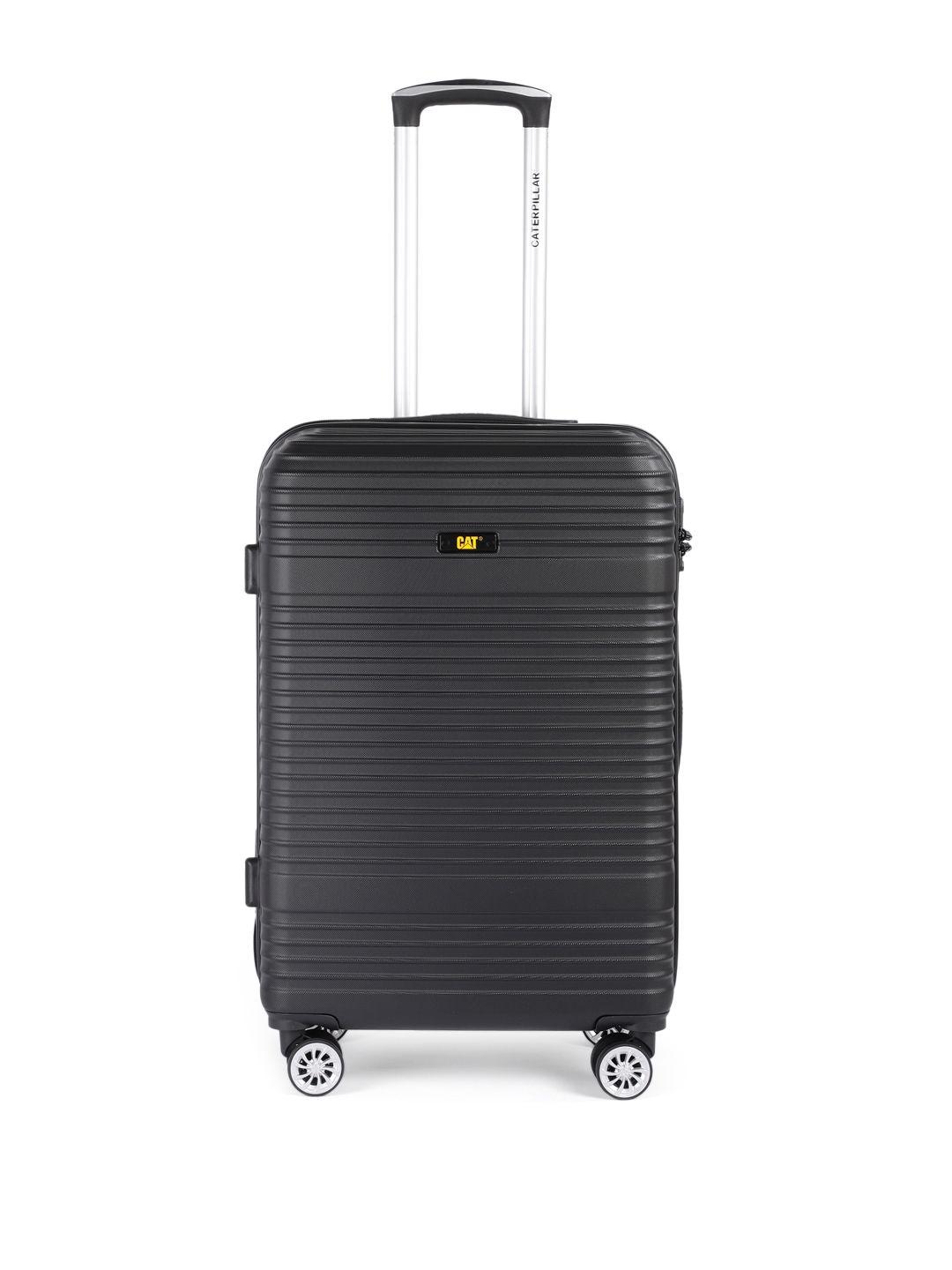 cat textured 360-degree rotation hard medium trolley bag- 64 l