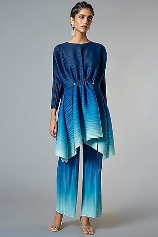 catalina blue ombre asymmetrical tunic set